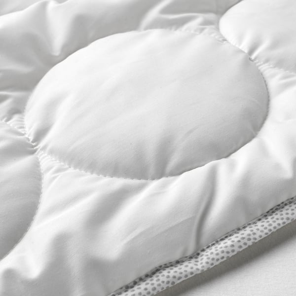 LENAST Couette pour lit bébé, blanc/gris, 110x125 cm