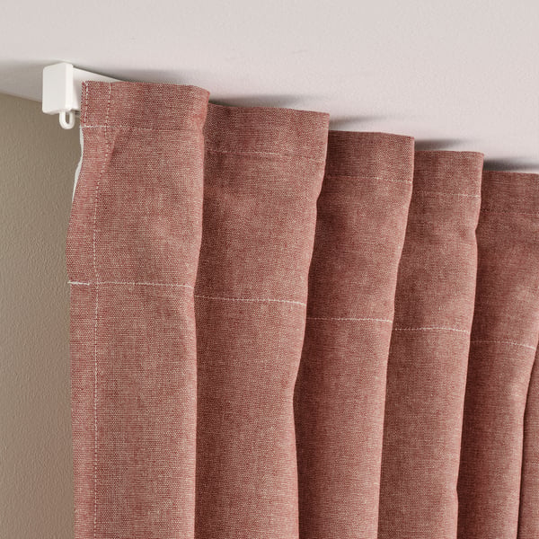 LENDA Rideaux+embrasses, 2 pcs, rouille/ruflette, 140x300 cm