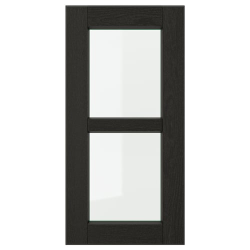 LERHYTTAN Porte vitrée, teinté noir, 30x60 cm