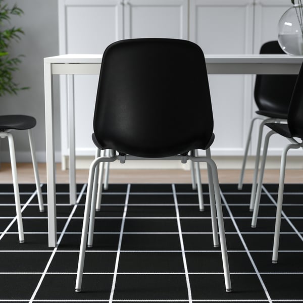 LIDÅS Chaise, noir/Sefast blanc