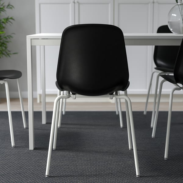 LIDÅS Chaise, noir/Sefast blanc