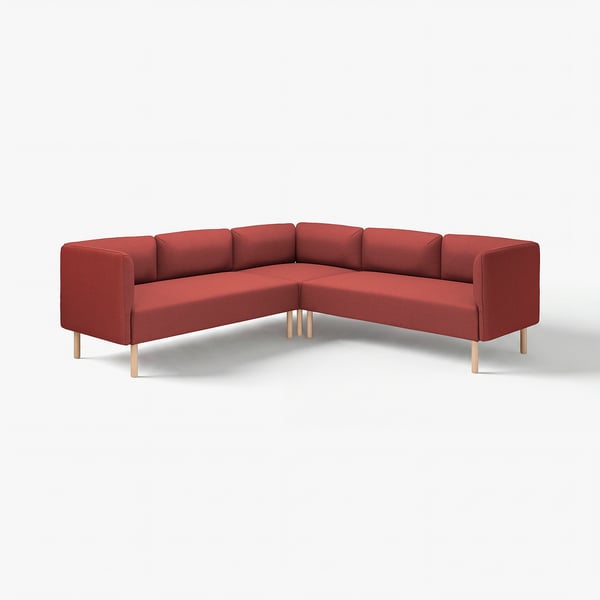 LILLEHEM Canapé d'angle modulaire, 4 places, Gunnared/rouille bois