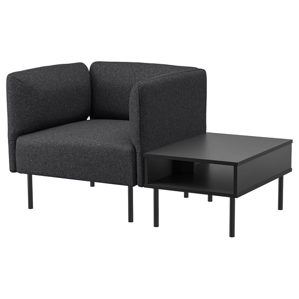 LILLEHEM Fauteuil av table d'appoint, Gunnared gris foncé/métal