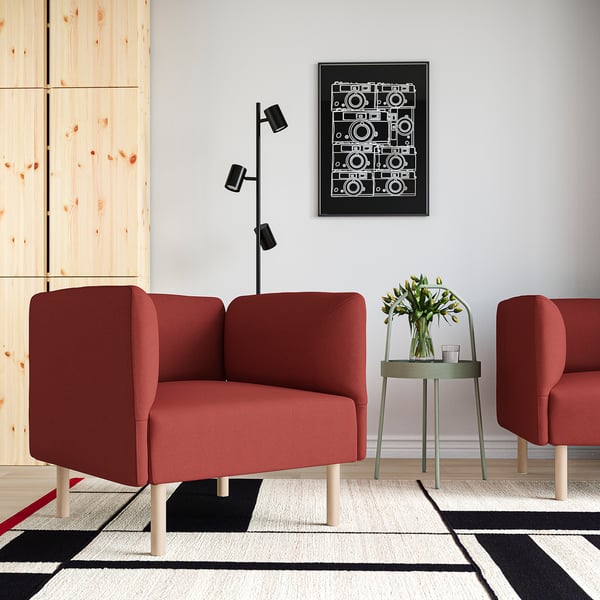 LILLEHEM Fauteuil, Gunnared/rouille bois