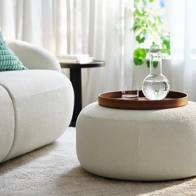 LILLESÄTER Pouf, Axvall blanc cassé