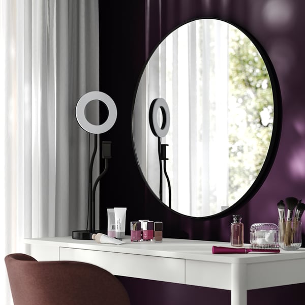LINDBYN Miroir, noir, 80 cm