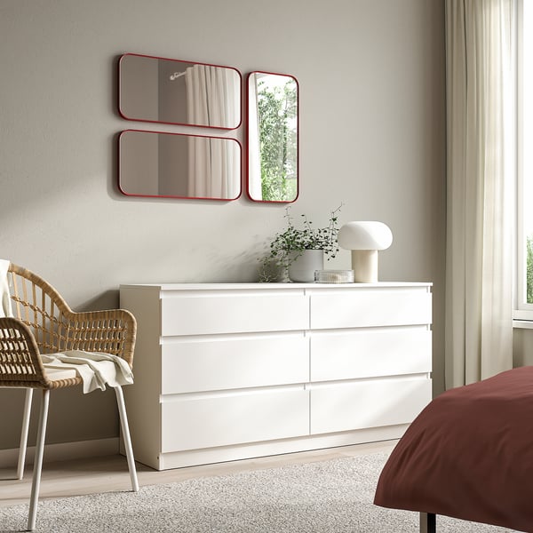 LINDBYN Miroir, rouge, 28x60 cm