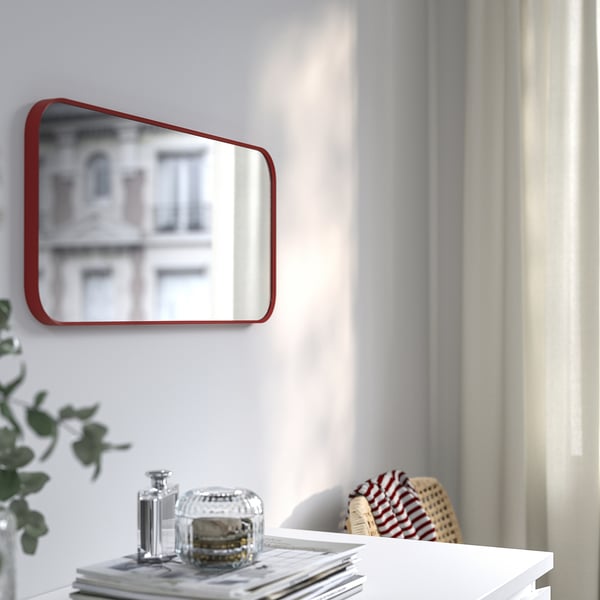 LINDBYN Miroir, rouge, 28x60 cm