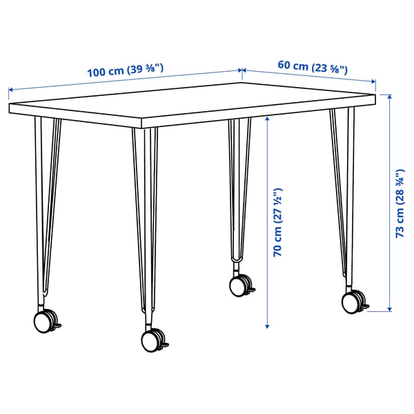 LINNMON / KRILLE Bureau, effet chêne blanchi/blanc, 100x60 cm