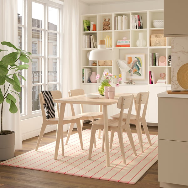 LISABO Table, plaqué frêne, 140x78 cm