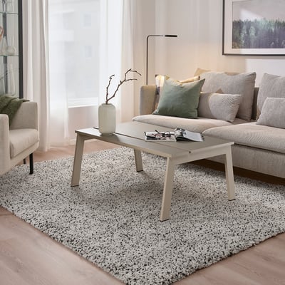 LJUNGSBRO Table basse, réglable beige, 104x70 cm