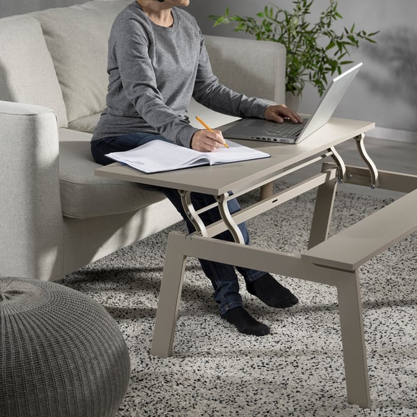 LJUNGSBRO Table basse, réglable beige, 104x70 cm