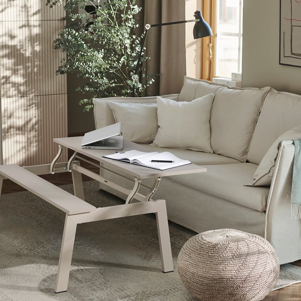 LJUNGSBRO Table basse, réglable beige, 104x70 cm