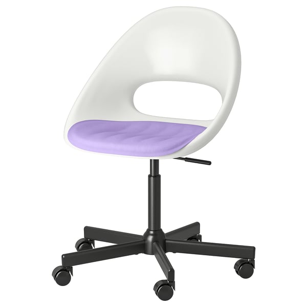LOBERGET / MALSKÄR Chaise conférence, blanc noir/mauve
