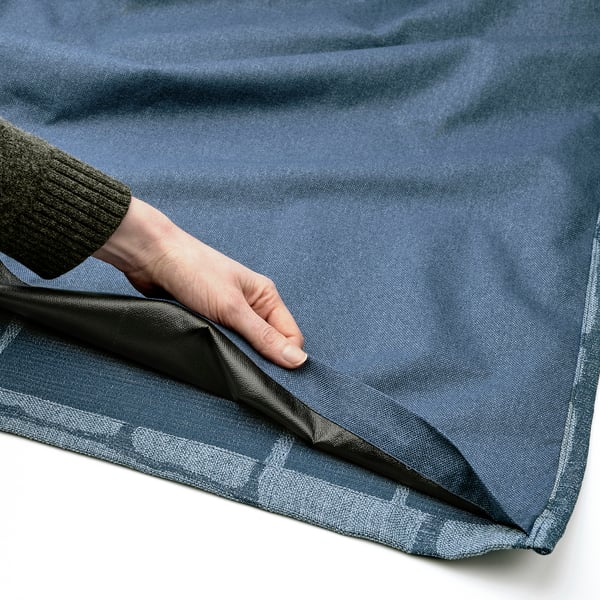 LÖNNSTÄVMAL Rideaux occultants, 2 pièces, bleu/ruflette, 145x300 cm