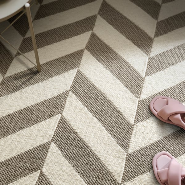 LOKSTALL Tapis tissé à plat, gris/beige, 170x240 cm