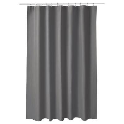 LUDDHAGTORN Rideau de douche, gris, 180x200 cm