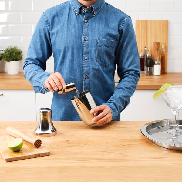 LUFTTÄT Accessoires de bar, 3 pièces, acier inoxydable/bois