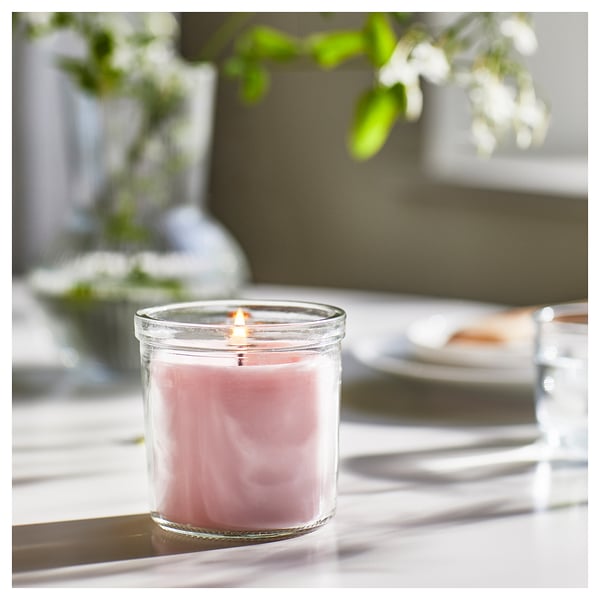 LUGNARE Bougie parfumée dans verre, jasmin/rose, 40 hr