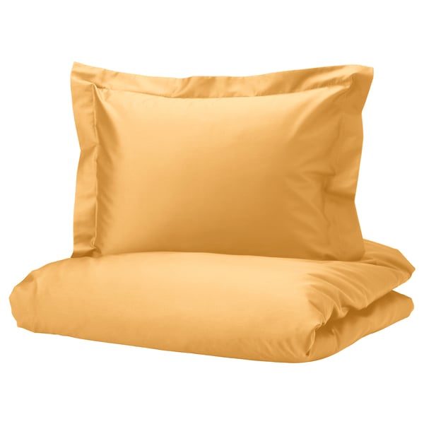 LUKTJASMIN Housse de couette et 1 taie, jaune, 150x200/50x60 cm