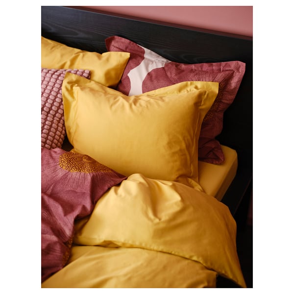 LUKTJASMIN Housse de couette et 1 taie, jaune, 150x200/50x60 cm