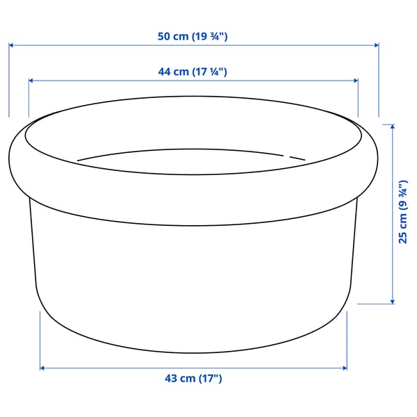 MÅBÄRSBUSKE Pot, extérieur/blanc cassé, 44 cm