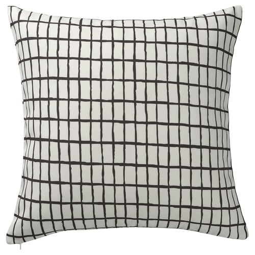 MÄSTERROT Housse de coussin, blanc/noir, 50x50 cm