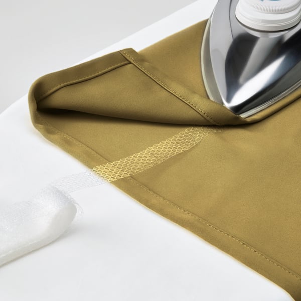 MAJGULL Rideaux assombrissants, 2 pièces, beige-jaune/ruflette, 145x300 cm