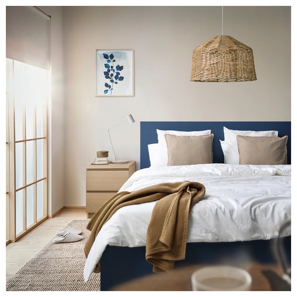 MALM Cadre de lit haut, bleu, 160x200 cm