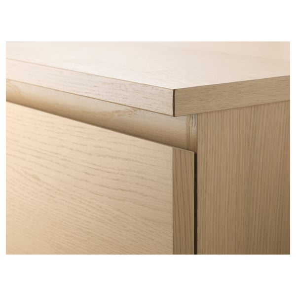 MALM Commode 2 tiroirs, plaqué chêne blanchi, 40x55 cm