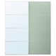 MEHAMN/AULI Jeu 2 ptes coul, aluminium double face/vert clair miroir, 200x236 cm