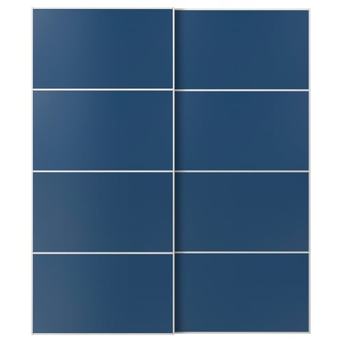 MEHAMN Jeu 2 ptes coul, blanc/double face bleu, 200x236 cm