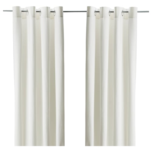 MERETE Rideaux assombrissants, 2 pièces, blanc/avec oeillets, 145x300 cm
