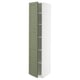 METOD Armoire avec tablettes, blanc/Axstad gris vert, 40x60x200 cm