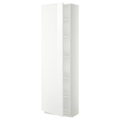 METOD Armoire avec tablettes, blanc/Ringhult blanc, 60x37x200 cm