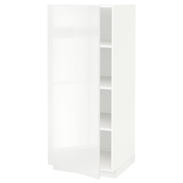 METOD Armoire avec tablettes, blanc/Ringhult blanc, 60x60x140 cm