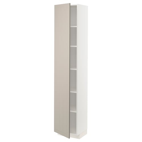 METOD Armoire avec tablettes, blanc/Stensund beige, 40x37x200 cm