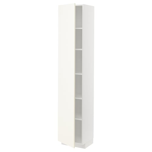 METOD Armoire avec tablettes, blanc/Vallstena blanc, 40x37x200 cm