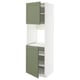 METOD Armoire four + 2 portes/tablette, blanc/Axstad gris vert, 60x60x200 cm