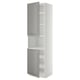 METOD Armoire micro-ondes+2ptes/tablette, blanc/Bodbyn gris, 60x60x220 cm