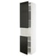 METOD Armoire micro-ondes+2ptes/tablette, blanc/Bodbyn noir, 60x60x240 cm