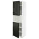 METOD Armoire micro-ondes+2ptes/tablette, blanc/Bodbyn noir, 60x60x200 cm