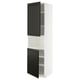 METOD Armoire micro-ondes+2ptes/tablette, blanc/Bodbyn noir, 60x60x220 cm