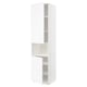 METOD Armoire micro-ondes+2ptes/tablette, blanc Enköping/blanc effet bois, 60x60x240 cm