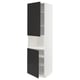 METOD Armoire micro-ondes+2ptes/tablette, blanc/Nickebo anthracite mat, 60x60x220 cm