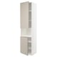 METOD Armoire micro-ondes+2ptes/tablette, blanc/Stensund beige, 60x60x240 cm