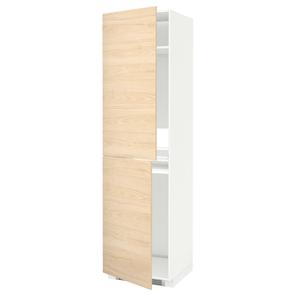 METOD Armoire pour réfrig./congélateur, blanc/Askersund effet frêne clair, 60x60x220 cm