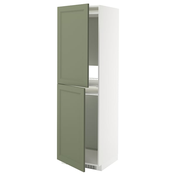 METOD Armoire pour réfrig./congélateur, blanc/Axstad gris vert, 60x60x200 cm
