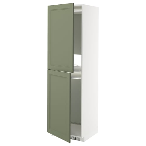 METOD Armoire pour réfrig./congélateur, blanc/Axstad gris vert, 60x60x200 cm