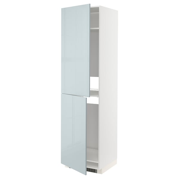 METOD Armoire pour réfrig./congélateur, blanc/Kallarp bleu gris clair, 60x60x220 cm